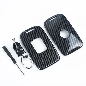 

Car Carbon Fiber Hard Key Case Cover Fob Chain ABS Plastic Styling Tool Practical Accessory For Renault Kadjar Megane Koleos