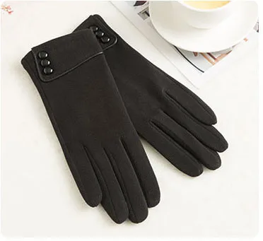 ECOBROS классические Luvas de inverno женские модные зимние перчатки для активного отдыха, спортивная теплая и бархатная перчатки для сенсорного экрана перчатки - Цвет: N919-black