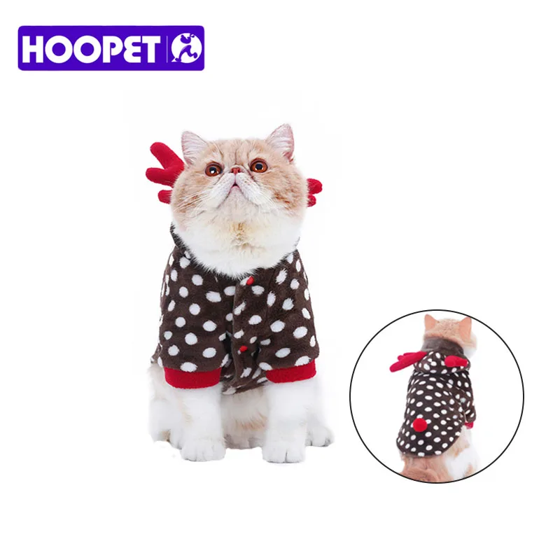 HOOPET/Одежда для домашних животных; пальто для собак и кошек; теплые толстовки в горошек с лосем; фланелевые пижамы для щенков; костюмы для защиты животных от холода