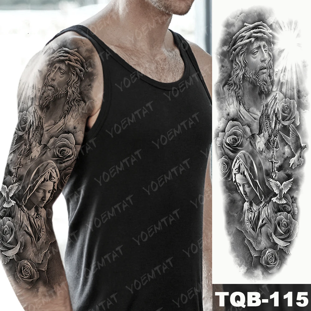 Tatouage Colombe Homme Autocollant De Tatouage Temporaire Rose Pour Hommes Et Femmes, Faux Tatouage,  Manches, Ange, Prière, Colombe, Imperméable, Art Corporel, Paix -  Temporaire Tatouages - AliExpress