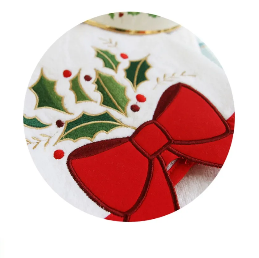 Description Picture 2 of item1/set,Christmas Tree Bathroom Towel,Embroidered Guest Hand Towels Cleaning Towel Water Absorption Washcloth for Xmas,38x60cm