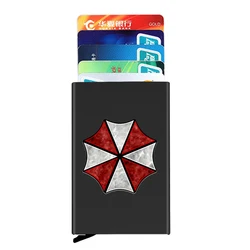 New Biochemical Company Umbrella Printing ID Credit Card Holder Thin Aluminium Metal Wallets Women Men Pocket Case Bank Card Box