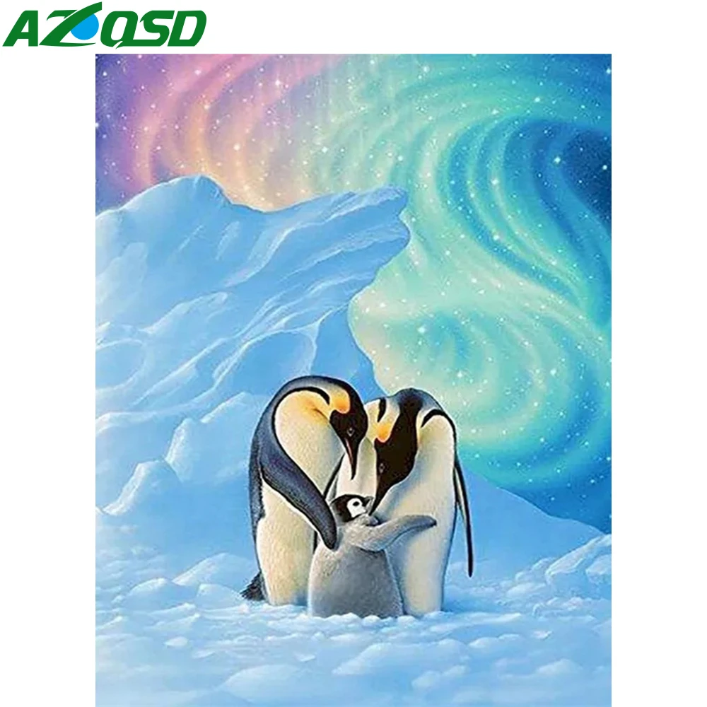 AZQSD картина маслом по номерам с изображением пингвина 40x50 см DIY украшения дома