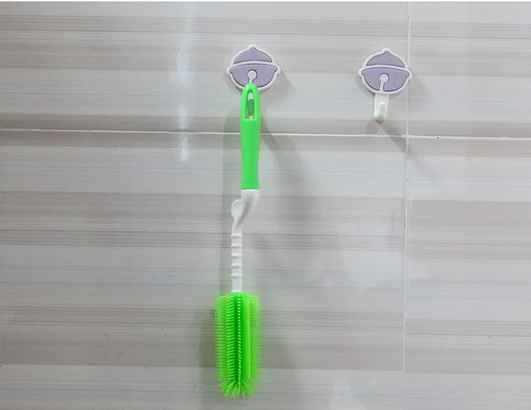 Kitchen Silicone Non-Slip Dish Long Handle Rotate Bottle brush cleaning brush Eco-friendly Cup Brush tools