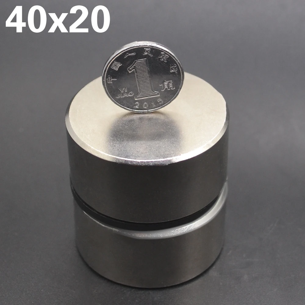1 шт. горячий магнит 40x20 мм N52 Круглые сильные магниты мощный неодимовый магнит 40x20 мм магнитный металлический 40*20 мм
