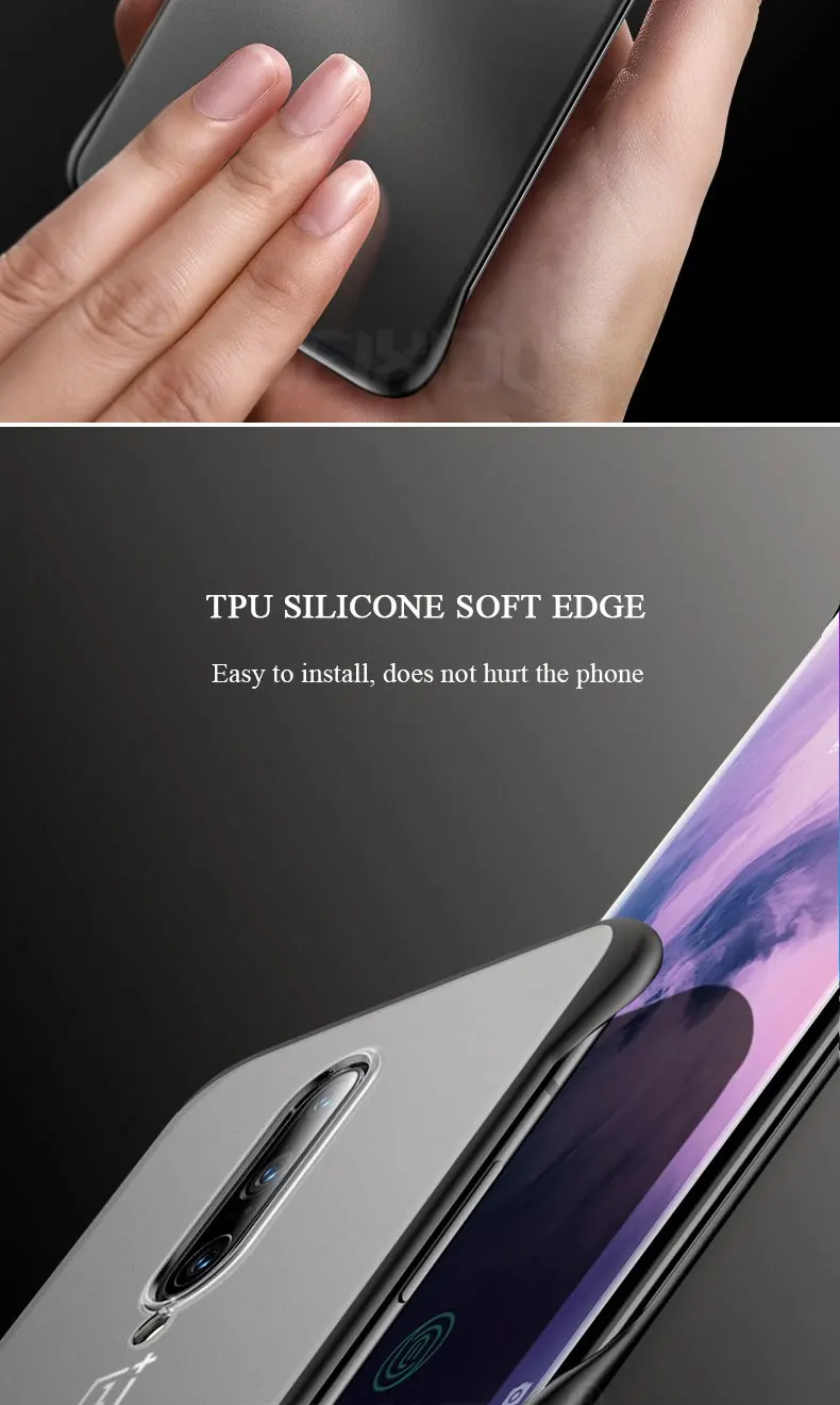 7T чехол для OnePlus 7T 7 Pro чехол матовый безрамный чехол для телефона для OnePlus 7T Pro One Plus без оправы противоударный, Бесплатный кольцевой ремешок