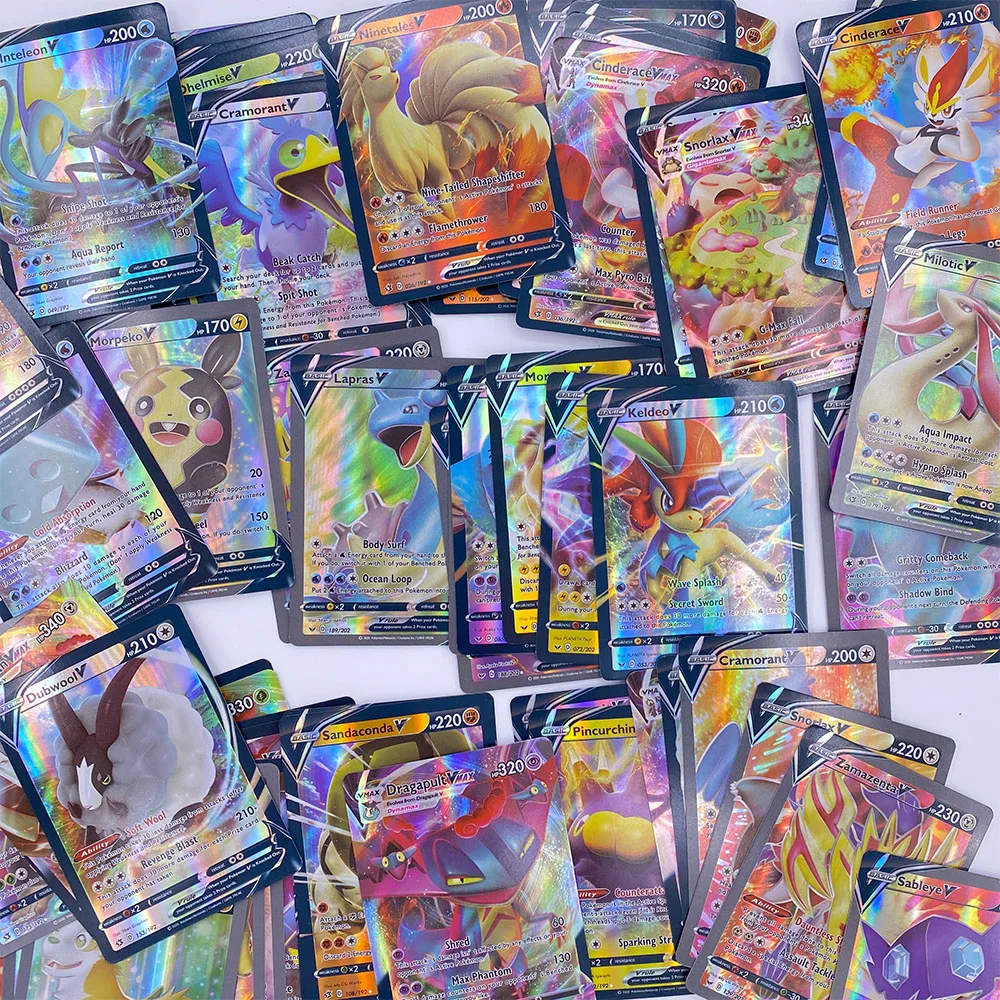 50-300Pcs Pokemons Card Shining TAKARA TOMY GX VMAX V MAX Cards Game Battle Carte Trading Children Toy