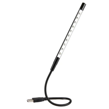 

10 LED USB Keyboard Light Night Flexible Lamp for Reading Notebook Laptop(Black)