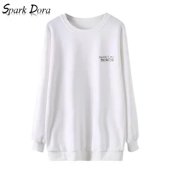

SparkDora Women Sweatshirt Plus Size Casual Long Sleeve O Neck Print Pullover Hoodies Leisure Tops Harajuku Oversized T Shirt