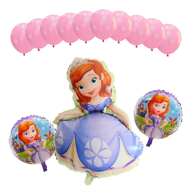 

13pcs/lot 18 inch round foil balloons cartoon Sophia princess helium balloon for girl kids birthday party baby shower supplies