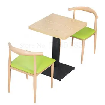 

Commercial Snack Bar Tables & Chairs Milk Tea Dessert Stores Dining Tables And Chairs Retro Fast Dining Table And Chair Combinat
