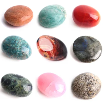 

1PC Natural Crystal Labradorite Agate Amazonite Sunstone Tumbled stone Polished Palm stone Pocket stone Reiki Healing Gift