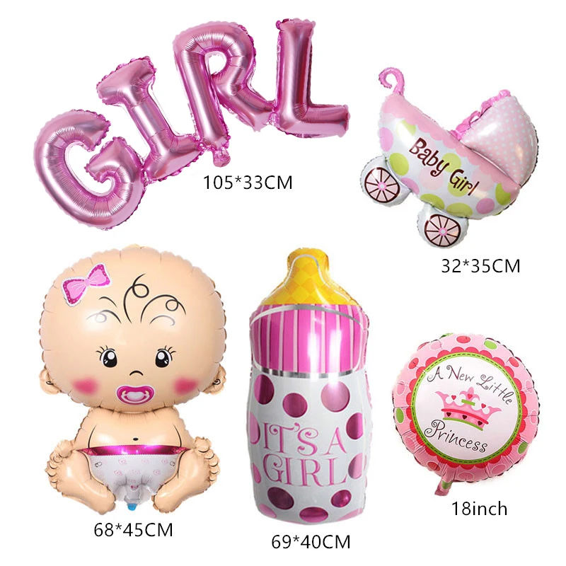 Baby Shower украшения это мальчик девочка баннер Пол свидетельствуют о Oh Baby шар День рождения украшения детских товаров - Цвет: GIRL set