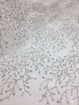 

bridal tulle lace with beads french net sewing fabric JIANXI.C-186810 with top quality embroidered lace fabric