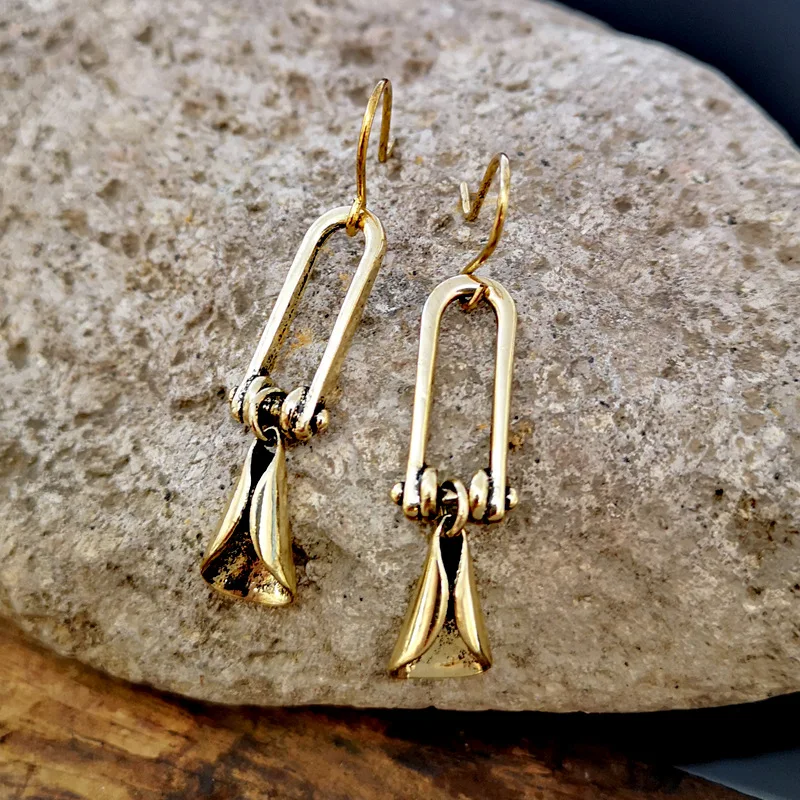 Женские Висячие серьги в стиле ретро золотого цвета винтажные этнические