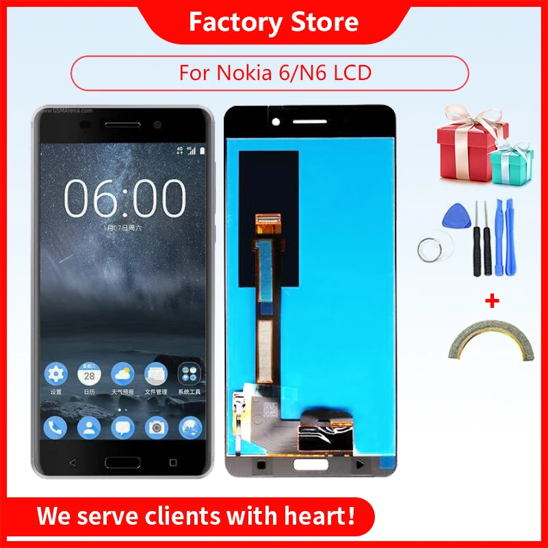 lcd phone screen AAA Quality LCD For Nokia 6 TA-1000 TA-1003 TA-1021 TA-1025 TA-1033 TA-1039 LCD Display Touch Screen Digitizer Assembly the best screen for lcd phones mini