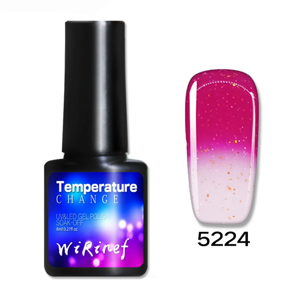 IRinef 8 мл Хамелеон термогель лак для ногтей изменение температуры цвет счастливый гель для ногтей искусство замочить от светодиодной УФ лампы лак для ногтей TSLM1 - Цвет: 5224