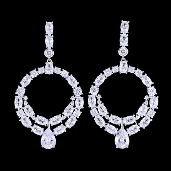 

LARRAURI Brand Fashion Jewelry Trendy AAA Cubic Zircon Rhinestone Earrings For Women Bijoux Brincos Women's Valentine's Day Gift