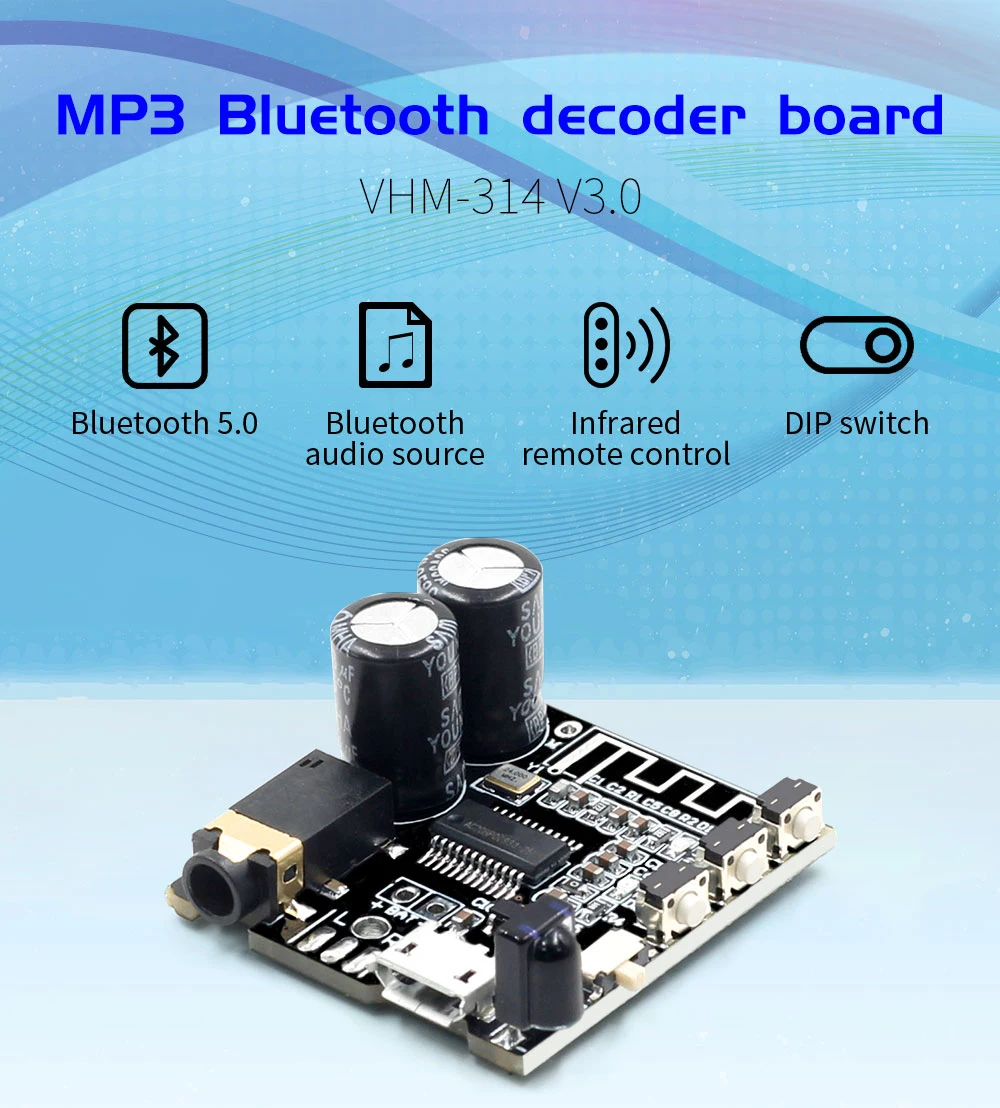 VHM 314 V2 V3 MP3 Bluetooth 4 1 5 0 декодер плата без потерь автомобильный динамик аудио