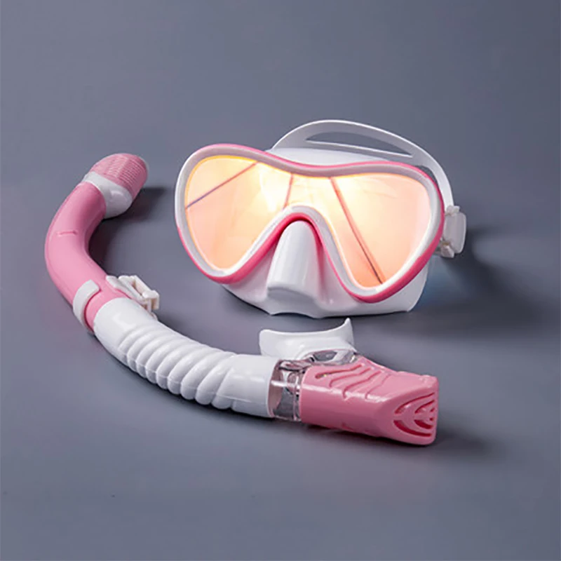 Pink and White Новинка, профессиональная маска для подводного плавания и трубка, противотуманные очки, очки для дайвинга, плавания, рыбалки, подводного плавания - Цвет: Pink and White