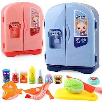 

New Pretend Play Kitchen Toys Simulation Refrigerator Toy Toys Sets House Cooking Tableware Cupboard Kids Toys Play Baby Gi H5H1