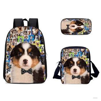 

Fashion 3D Exquisite Printed Schoolbags Breathable Travel Outdoor Three-Piece Multifunctional Schoolbags Student Schoolbag