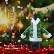 Рождественская плюшевая одежда крышка бутылки вина домашний Новогодний ужин вечерние Декор праздничный Декор для дома эфирные аксессуары