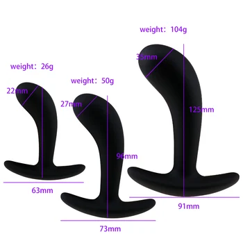 S/M/L Silicone Anal Plug Comfortable Long-Term Wear Butt Plug Training Set Sex Toy for Men Women Prostate Massage for Beginners 3