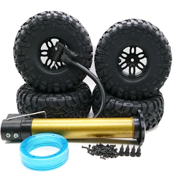 

4PCS RC Car Inflatable Tires 2.2 Inch Wheel Hub Rims for 1:10 RC Rock Crawler Axial SCX10 AX10 D90 TRX-4 RC4WD