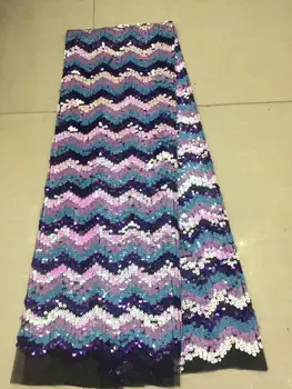 

3 D Embroidery Leaves Pattern Lace with Sequins Hot Sale African French Tulle Mesh Lace Fabric Sequins Lace Fabric for Bridal