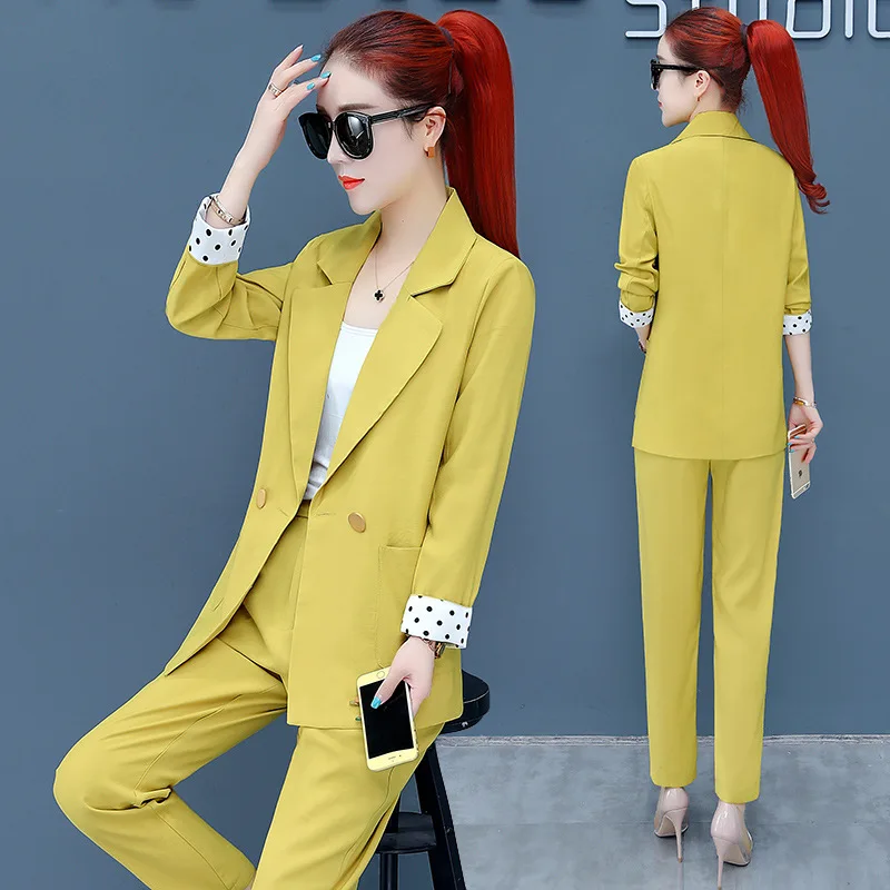 Women's suit jacket set female autumn pencil pants two-piece temperament fashion wild self-cultivation slimming overalls