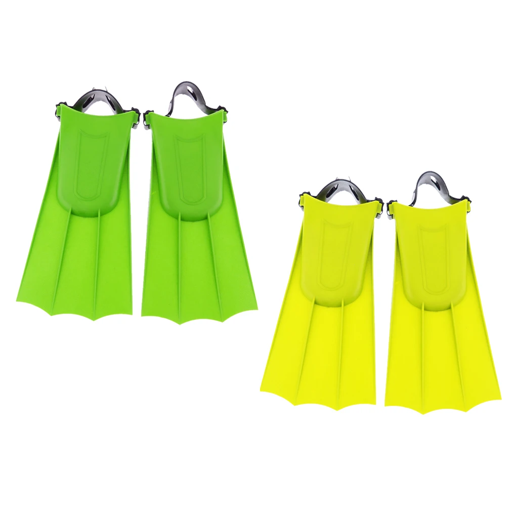 2 Pairs Rubber Short Fins Swim Flippers for Swimming Snorkeling Training Tools, Easy to Put On and Take Off