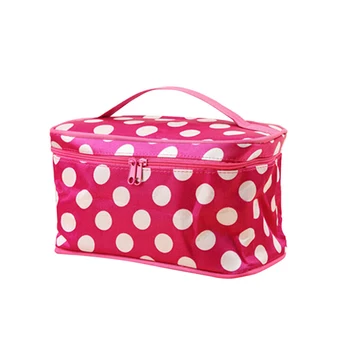 

Women Cosmetic Bag Fashion Dot Pattern Makeup Handbag Wash Toiletry Make Up Storage Tote Travel Organizer Female Toiletry Bag