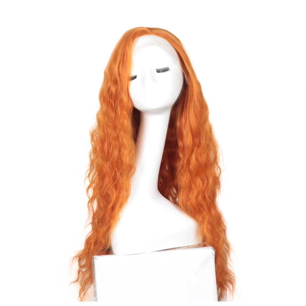 

AIMEYA Side Part Long Loose Curly Wig Synthetic Lace Front Wigs for Women Half Hand Tied Glueless Ladies Daily Wear Wigs