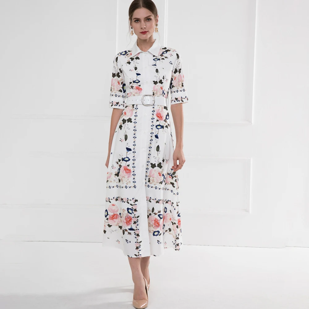 

Goodlishowsi Women New 2020 Summer Floral Print Short Sleeve Midi Dress Holiday Dress