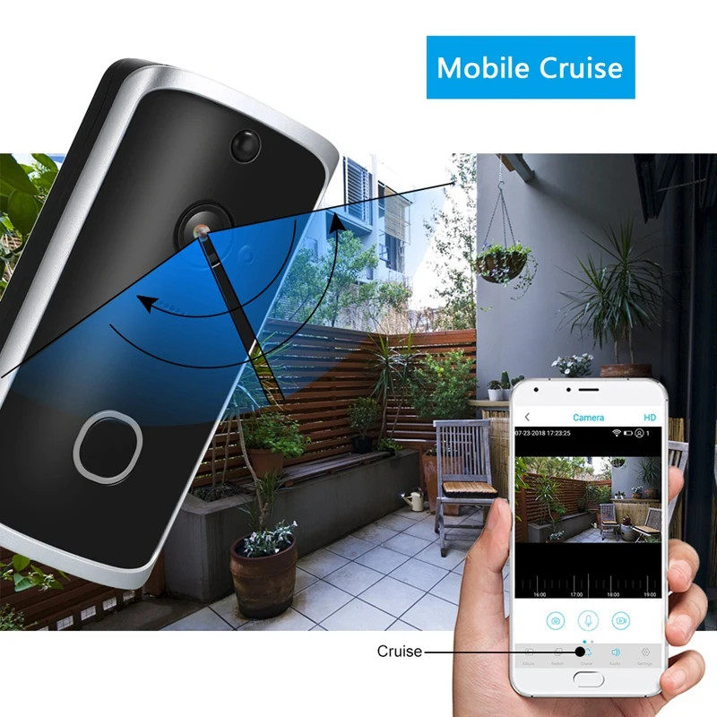 Wifi Security Doorbell Smart Hd 720P Visual Intercom Recording Video Door Phone Remote Home Monitoring Night-Vision With Receive