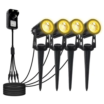 

New COB garden lawn lamp 4 in 1 outdoor courtyard landscape spotlight floodlight AC85-265V lawn channel waterproof EU/US plug