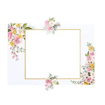

1pc Photo Frame Pretty Durable Flower Pattern Paper Hollow Photo Frame Photo Props Picture Frame for Gathering Party