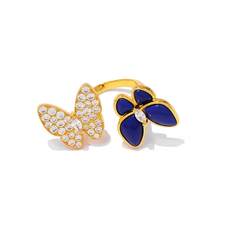 Hot famous brand jewelry blue stone butterfly ring party | Украшения и аксессуары