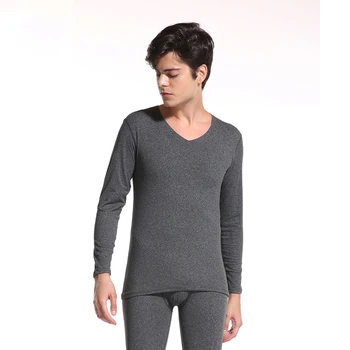 

Solid Gray Thermal Underwear For Men&women Full Sleeve Autumn Winter Warm Intimate Lingerie Pajamas-set Plus Size 3XL 4XL