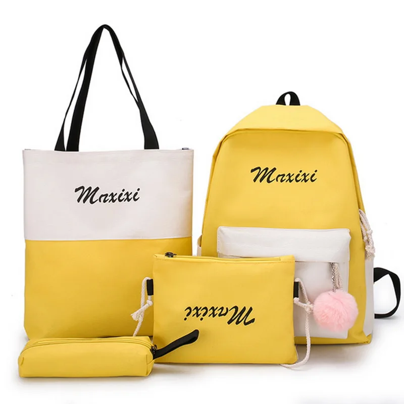 

NIBESSER New Arrival Women School Backpacks Nylon Schoolbag For Teenagers 2019 Cute Student Bag Boys Bolsas Mochilas 4Pcs/set