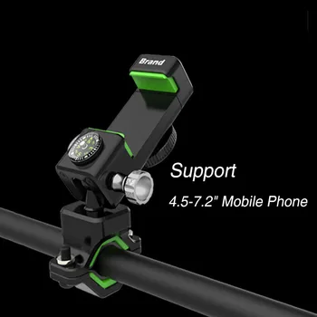 

New Arrival Motorcycle Bicycle Phone Holder Bicycle Handlebar Cell Phone GPS Mount Holder With Compass & LED Light Stand Bracket