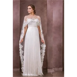 Lace Women Wedding Cape 2 Meters Length Ivory White Bolero Jacket Wrap Long  Marriage Accessories