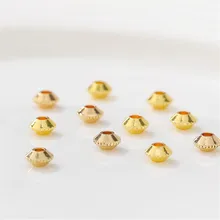 

14K gold plated gear UFO beads handmade diy bracelet necklace beads separ loose beads jewelry material accessories