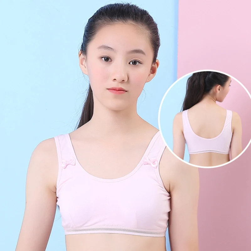Спортивный бюстгальтер для девочек подростков хлопковый топ майка нижнее белье