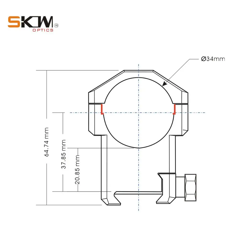 SKWGEAR Тактический высокопрочный 34 мм прицел кольца кронштейн для винтовочного прицела подходит Picatinny Mil CNC кольцо для оптического прицела