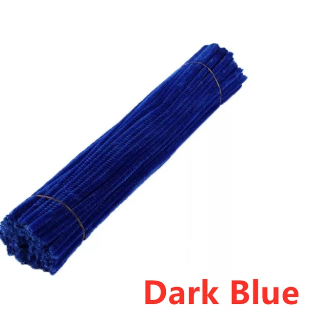 100pcs 30cm Chenille Stems Pipe Cleaners Kids Plush Educational Toy Colorful Pipe Cleaner Toys Handmade DIY Craft Supplies Dark Blue2 100Pcs