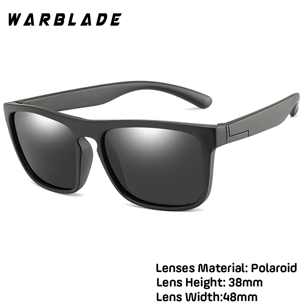 WarBlade, квадратные Детские поляризованные солнцезащитные очки для мальчиков и девочек, детские солнцезащитные очки TR90, защитные очки для младенцев, UV400 Oculos - Цвет линз: black gray R03