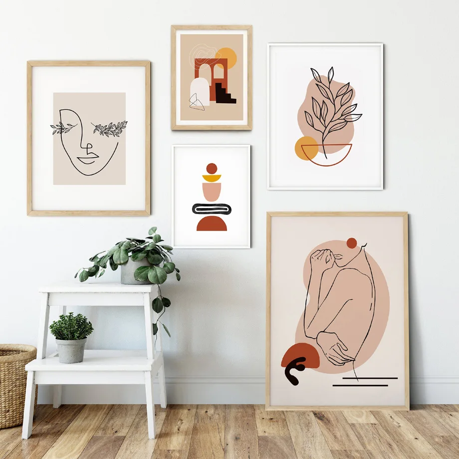 

Abstract Line Figures Face Color Blocks Wall Art Canvas Painting Nordic Wall Pictures For Living Room Decor Pictures Unframed