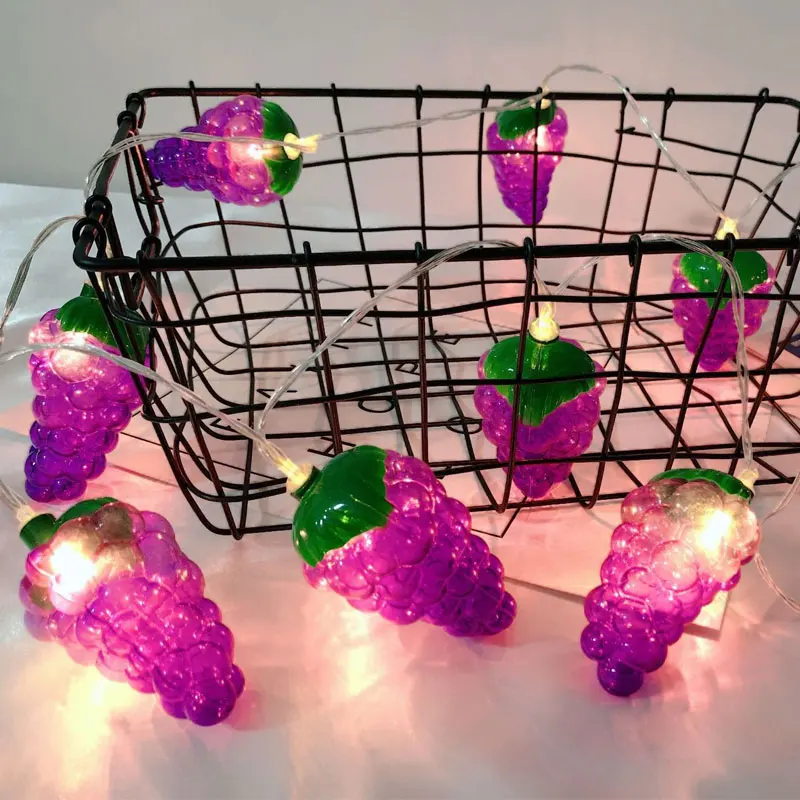 1.5m/3m Grape Fruit String Light Waterproof String Children Room Curtain Decoration Lamp Christmas Garland Decoration Supplies